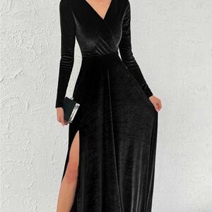 Elegant Black Velvet Dress